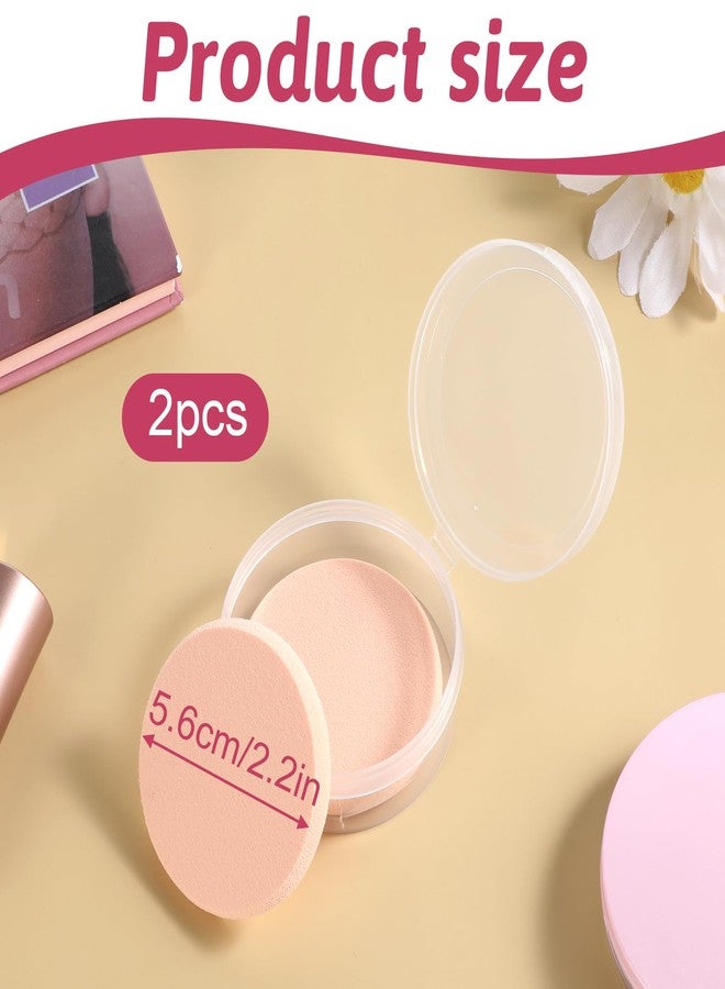 Aeaocvo 2 Pcs Foundation Sponge, Round Makeup Sponges for Foundation, for All Skin Types, Powder Puff for Flawless Application, Wet and Dry Dual Use - Image 2